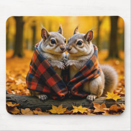 Tapis De Souris Écureuils se balançant sous une couverture plate