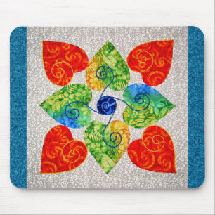 Tapis De Souris Édredon fantaisie de coeurs - bloc #1