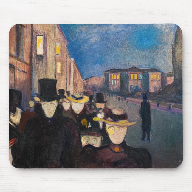 Tapis De Souris Edvard Munch - Soirée sur Karl Johan Street (Devant)