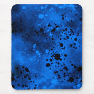 Tapis De Souris Effet Paint Splatter Bleu & Noir