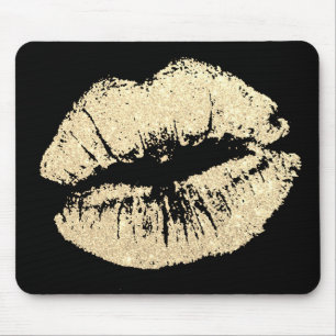 Tapis De Souris Effet Parties scintillant Chic Lipes dorées Mouse