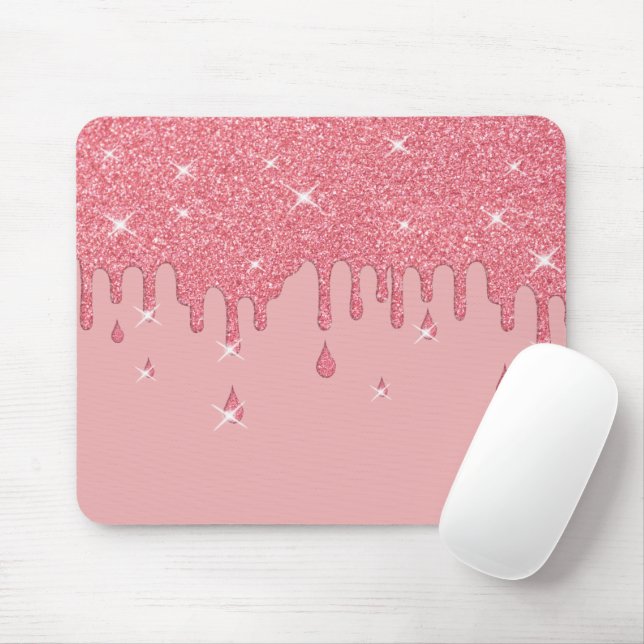 Tapis De Souris Effet Parties scintillant rose et étincelles (Avec souris)
