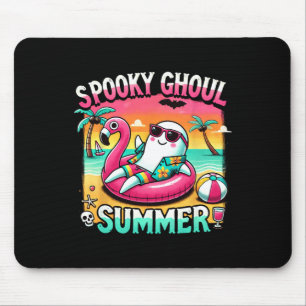 Tapis De Souris Éffrayant Ghoul été mignon Fantôme Flamant rose ét