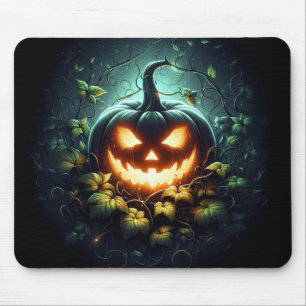 Tapis De Souris Éffrayant nature brillant Halloween citrouille