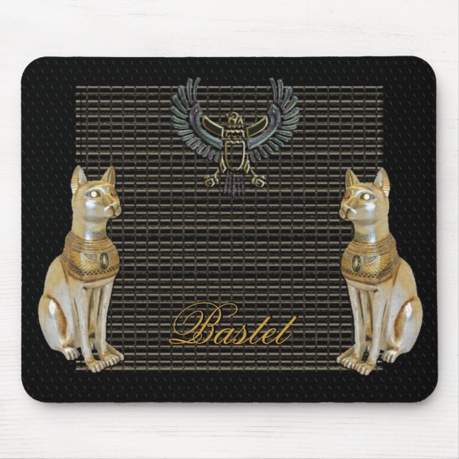 Tapis de souris égyptien de chat de déesse de (Devant)