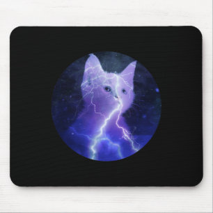 Tapis De Souris Électricité Chat Éclair Graphique Art Chat Maman