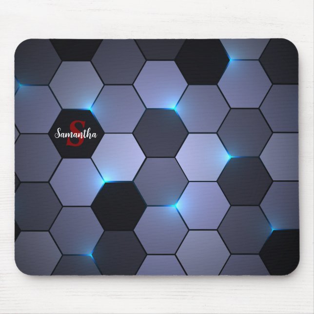Tapis De Souris Elégance géométrique Abstraite Hexagonal Pad (Devant)