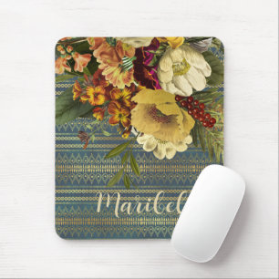 Tapis De Souris Élégance sombre Floral Personnalisé