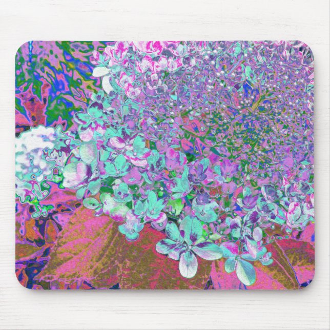Tapis De Souris Elegant Aqua et Purple Limelight Hydrangea Détail (Devant)