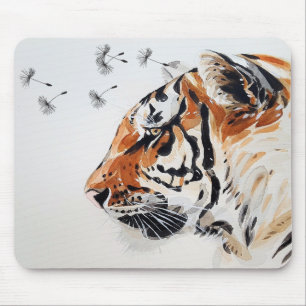 Tapis De Souris Elégant Aquarelle Tiger Art Mousepad