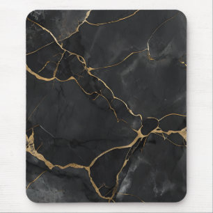 Tapis De Souris Elégant Black Gold Veins Office Pad souris