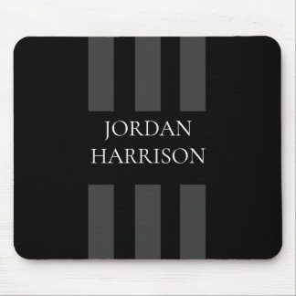 Tapis De Souris Elegant Black Gray Stripes Logo mouse pad