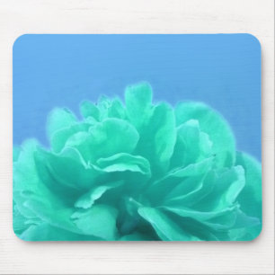 Tapis De Souris Élégant bleu vert floral