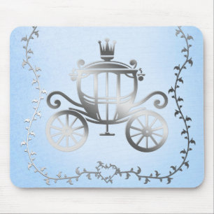 Tapis De Souris Élégant Carrosse Argenté Princesse du Livre Bleu