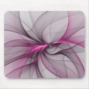 Tapis De Souris Elégant Chaos Moderne Abstrait rose Fractal Art