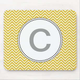 Tapis De Souris Elégant, classique chevron jaune soleil zigzag