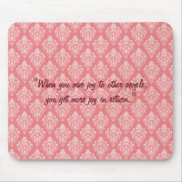 Élégant Damask Pink Motif Pouse Pad