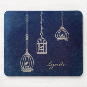Tapis de souris élégant de bleu de cages à oise