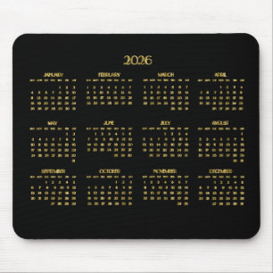 Tapis De Souris Élégant Déco Calendrier Annuel 2026