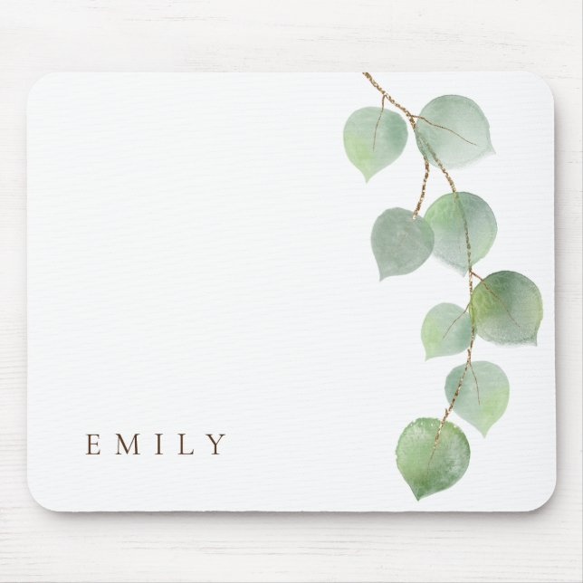 Tapis De Souris Élégant Eucalyptus Branch Nom féminin (Devant)