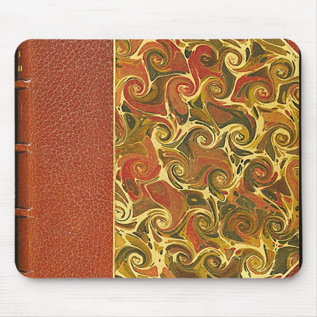 Tapis De Souris Élégant livre d'antiquités, Motif de swirl orné (Devant)
