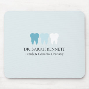 Tapis De Souris Élégant lumineux dentiste bleu clair professionnel