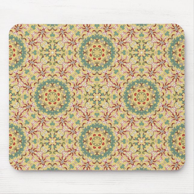 Tapis De Souris Élégant modèle floral kaléidoscope (Devant)