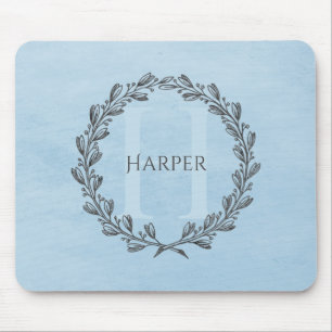 Tapis De Souris Élégant monogramme de couronne   Panier de souris 