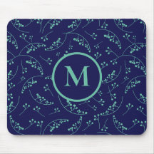 Élégant monogramme turquoise turquoise motif