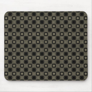 Tapis De Souris Élégant Motif de carrelage Carré Gold Art Déco