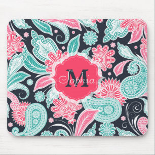 Tapis De Souris Elégant motif floral paisley tendance