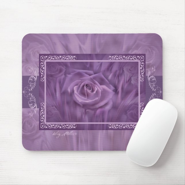 Tapis De Souris Élégant Panier de souris Rose violet (Avec souris)