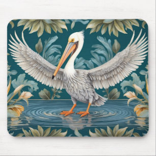 Tapis De Souris Élégant paradis tropical des oiseaux pélicans