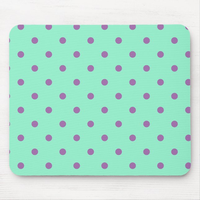 Tapis De Souris élégant pois à la menthe violette (Devant)
