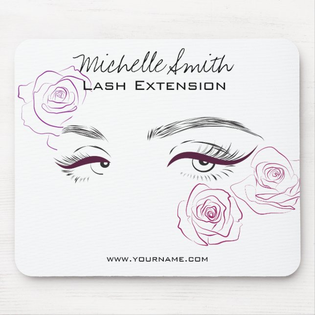 Tapis De Souris Elégant rose Roses Floral Aquarelle Beauté Salon (Devant)