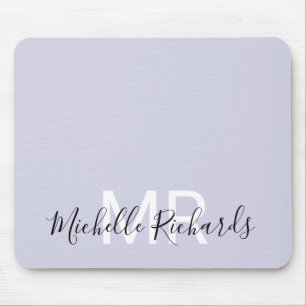 Tapis De Souris Élégant style pastel violet monogramme moderne
