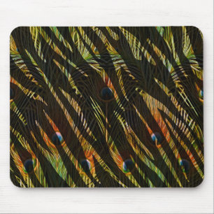 Tapis De Souris Elégant Zebra Poster de animal Peacock Feathers