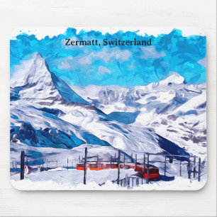 Tapis De Souris Elégant Zermatt Suisse Alpes suisses hiver