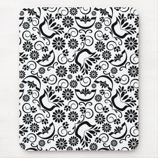 Tapis De Souris Elégante bouche noire et blanche (Devant)