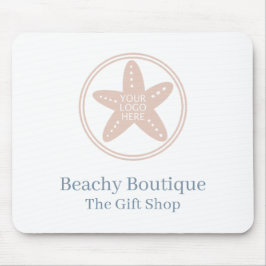 Tapis De Souris Elégante Boutique Côtière Plage Business Logo Blan