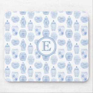 Tapis De Souris Élégante Monographie De Jar De Gingembre Bleu Et