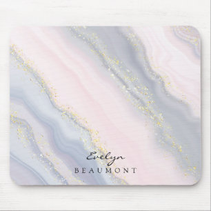 Tapis De Souris Élégante Parties scintillant dorée rose violet pas