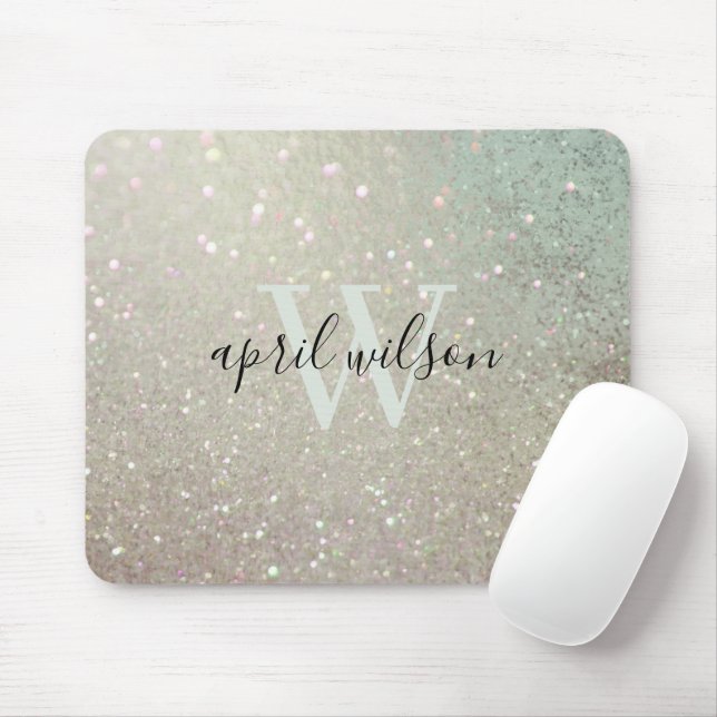 Tapis De Souris Elégante Parties scintillant vert rose Aqua brilla (Avec souris)