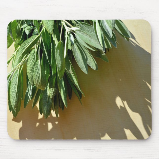 Tapis De Souris Elégante plante verte feuille sauge (Devant)