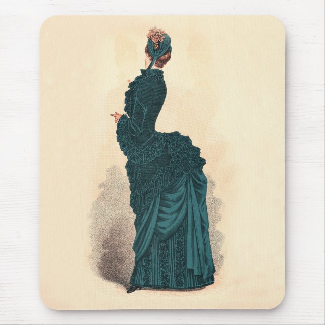 Tapis De Souris Élégante robe victorienne bleue (Devant)