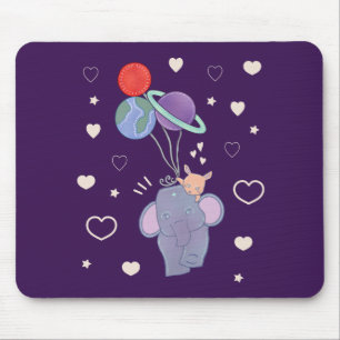 Tapis De Souris Élément et Lapin Montgolfière spatiale Fantaisis