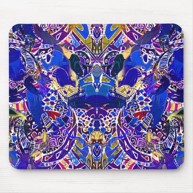 Tapis De Souris Éléments abstraits bleus mignons (Devant)