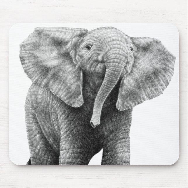 Tapis De Souris Éléphant africain Mousepad de bébé (Devant)