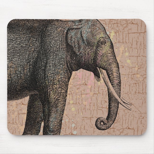 Tapis De Souris Eléphant aquarelle (Devant)