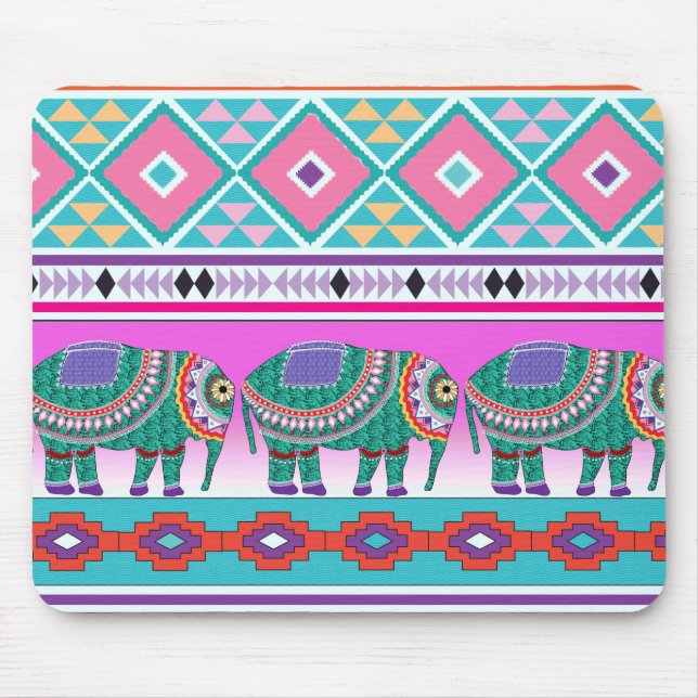Tapis De Souris Eléphant avec Motif aztèque (Devant)